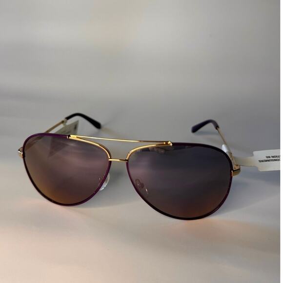 Salvatore Ferragamo SF131S 736 Shiny Light Gold, Purple/Grey Sunglasses - Picture 2 of 7